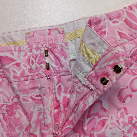 Lilly Pulitzer Shorts Women's Size 2 Pink Floral Chipper Bermuda - Picture 4 of 8